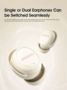 Écouteurs Bluetooth sans fil intra-auriculaires Philips, TAT2320, faible latence, taille MINI, ajustement ultra-léger, adapté au sommeil, annulation intelligente du bruit des appels, compatible avec iOS et Android - Blanc - Voir 7