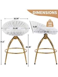 Adjustable Counter Height Bar Stool For Kitchen Island Cafe Pub Bar White
