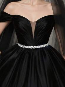 1pc Rhinestone Luxurious Wedding Dress Sash, Handmade Ladies Fashion Waist Belt Valentine's Day Accessories