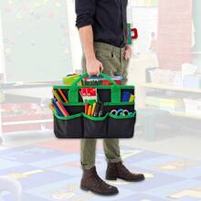 Large Capacity Craft & Sewing Organizer Tote - Expandable, Portable, Multi-Slot Handbag In Black/Blue/Purple