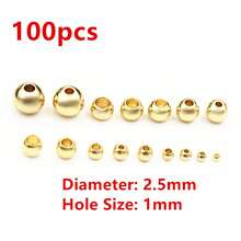 2-8mm不鏽鋼金色間隔珠魅力珠子,diy手鍊,項鍊,珠寶製作配件,吊飾