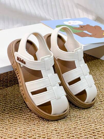 HAHABOBO 春夏新款儿童凉鞋 - 简约时尚软底包头童鞋，适合室内/室外行走、沙滩、度假穿着