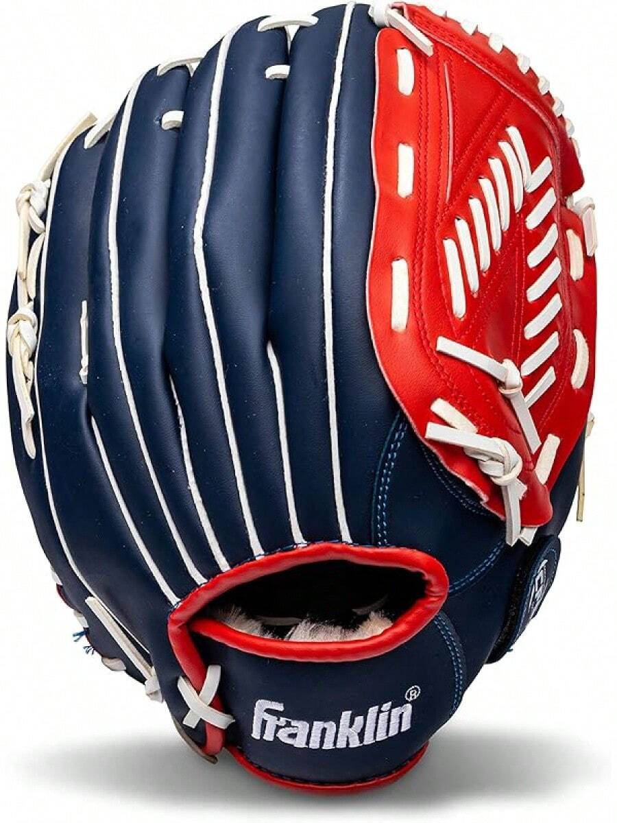 Guante de Béisbol Específico para Diestros: Modelo Franklin Sports Field Master USA - 13" - Rojo trapezoidal modificado - Ver 1