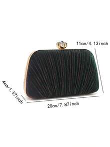 Fashion Pink Color Glitter Finger Ring Women Evening Bags Diamonds Metal Luxury Prom Clutch Bags Ruched Casual Party Wedding Chain Handbags - Gold - View 2