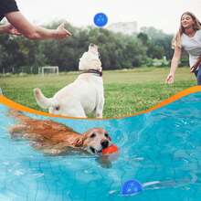 3 Peças Brinquedos de Bolas Squeaky para Cachorro, Bola de Espiga para Mastigação de Cachorro, Brinquedos Flutuantes para Piscina de Cachorro, Brinquedos de Borracha TPR para Busca de Cachorros Pequenos, Brinquedos para Morder por Tédio, Limpeza Dental para Cachorros Médios e Pequenos - Multicolorido - Visão 5