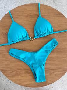Simple Elegant Backless/Backless Tie Back Holiday Beach - Lime Green - View 5