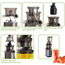 BioloMix 200W Cold Press Juicer with 75mm Feed Chute, 40-65RPM Slow Masticating Juice Extractor - Tipo de Enchufe A USA (110-127V) - Ver 3