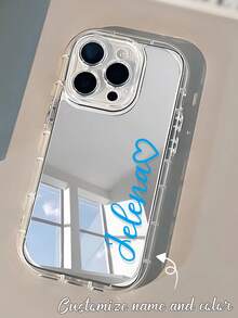 1个定制心形多色个性化文字短语姓名设计全包防摔手机壳保护套，TUP透明防摔软壳，适用于S20、S21、S22、S23、S24、A12、A14、A15、A21、A22、A31，兼容 11/13/14/15/16 Pro Max，可爱手机壳 - 彩色 - 查看 3