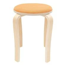 8-Piece Solid Wood Round Stools - Stackable Padded Seating With Soft Surface - Space Saving Nesting Design For Home & Events - Natural Finish Wooden Stools With Comfort Cushion - Set Of 8 Circular Stools For Flexible Seating - 黃色,褐色,咖哩色,綠色,紫色,紅色,藍色,橘色 - 查看 6
