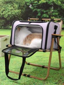 1pc New Portable Pet Carrier Bag For Dogs Cats Puppies, Airline Approved Travel Pet Carrier With Breathable Mesh Windows, Soft Sided Foldable Dog Cat Travel Bag, Large Capacity Pet Tote With Zipper, Adjustable Shoulder Strap And Handles, Lightweight Comfortable Puppy Carrier For Small Medium Pets