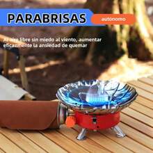 Mini estufa de camping plegable de acero inoxidable con paravientos portátil, 1 pieza para senderismo, picnic y cocina al aire libre, ligera y resistente al viento - Naranja - Ver 11