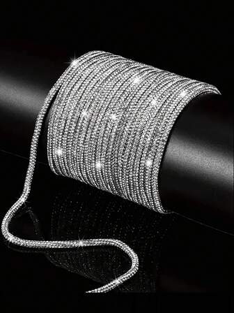 Nastro di cristalli da 4 mm, tubo rotondo denso, decorazione in cristallo bianco per artigianato, fai da te, fasce per capelli, abbigliamento, fiocchi e decorazioni