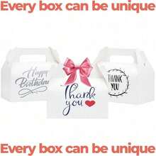 30 Pack White Gable Treat Boxes Party Favor Boxes For Goodie Snacks Cookie Candy S Birthday Party Wedding Shower Holidays 6.5x3.5x4 Inches KF - 白色 - 查看 3