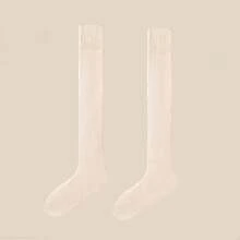 2双装秋冬过膝女袜，羊毛保暖内衬长袜，防冻保护，加厚保暖防寒过膝袜 - 彩色 - 查看 10