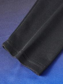 Men's Gradient Long Sleeve Sports T-Shirt, Gym Running Training Athletic Top, Autumn/Winter - Black - View 8