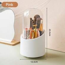 360° Rotating Makeup Brush Storage Box, Portable Desktop Cosmetic Organizer For Lipstick, Eyebrow Pencil And Eye Shadow Brushes - Multicolor - View 8