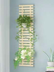 1 Stück Vintage Holzblumenregal, Wanddekoration Rankgitter für Innen-Café, Künstlicher Pflanzentopf