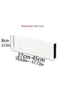 1pc Adjustable Plastic Drawer Organizer Divider Tray For Underwear, Socks, Storage - White - View 12