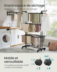 SONGMICS Drying Rack - Black - View 3