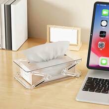 1 件弹簧可调节纸巾架，家庭客厅茶几伸缩纸巾盒，床边湿巾分配器 - 彩色 - 查看 4