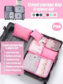 6件套高品质便携式旅行行李收纳袋,包括行李箱收纳袋、衣物收纳袋、可折叠收纳包、鞋袋、内衣袋、旅行必备品、旅行背包、旅行包、行李箱、旅行装备、返校及搬家收纳袋、化妆包等。 - 彩色 - 查看 17