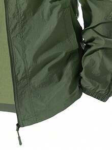 新款男士纯色长袖轻便休闲户外运动风衣，适合夏季和秋季