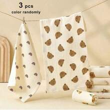 1/2/3/5pcs Set Newborn Baby Handkerchiefs, Random Colors, 4-Layer Soft Absorbent 100% Cotton Gauze Face Towels, Cartoon Drool Bibs - Multicolor - View 8