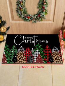 1pc Christmas Rug, Christmas Element Carpet, Anti-Slip Festival Door Mat, Soft, Comfortable, Easy To Clean, Home Decor Suitable For Bedrooms, Living Rooms, Dining Rooms, Bathroom Entrances, Laundry Rooms - Multicolor - View 4