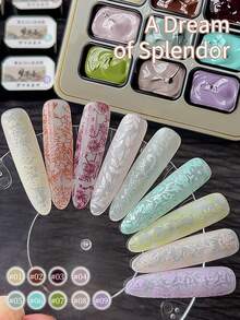 9-Colors Patting Glue Smudge Canned High Saturation Popular Semi-Solid Nail Polish Glue Nail Salon For DIY - 彩色 - 查看 9