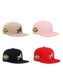 1pc Unisex Wide Brim Hip Hop Hat, Spring/Autumn Flat Brim Baseball Cap, Flattering - A - View 11