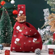 Weihnachtsstrümpfe mit roter Unterseite + Elchpuppe