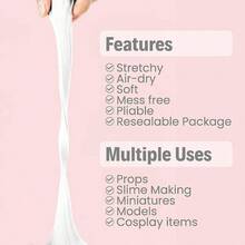 White Modeling Foam Clay Lite - 500 Grams, Squishy, Soft, Dry - Flower Mirror, Cosplay, Bake, Slime Supplies - 1.1 Lbs
