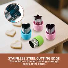 9PCS Stainless Steel Butterfly Noodle Cutting Mold, PE Hand Guard Biscuit Cutting Mold, Fruit Printing Mold, Butterfly Noodle Mold, Small Wonton Butterfly Noodle Cutter, Biscuit Pressing Mold, Dumpling Tool, Kitchen Gadget Set