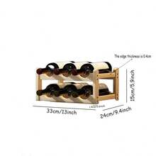 Apricot DIY Handmade Bamboo Wine Rack, Multi-Tier Wine Holder (6/8/9/12/16 Bottles) - Apricot - View 17