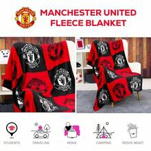FC Large Checkered Blanket - Super Soft Fleece Throw - Red Devils, 150cm X 100cm - 1 - View 4