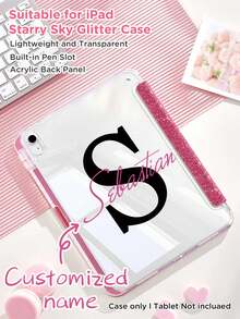 这款定制闪亮平板保护套兼容 iPad Mini 6/7、Air 9.7/10.2/10.5/10.9、Air 4/5、Pro 11 英寸 (M4) 2024 款及第十代 iPad Pro。高清亚克力后盖，具备磁吸/自动休眠/唤醒功能，内置支架和笔槽。时尚闪亮的奢华礼物，适合送给朋友、女友、家人和女儿。是圣诞节、生日、周年纪念日和开学季的完美之选。 - 彩色 - 查看 2