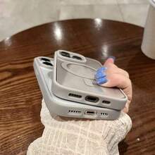 Ốp lưng điện thoại sạc không dây từ tính trong suốt sang trọng cho IP17 16 15 14 13 12 11Pro Max 7/8Plus Xsmax/Xr/X Ốp lưng chống sốc bằng acrylic trong suốt siêu mỏng khung cứng 17Air - Xám - Xem 5