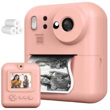 Kids Camera Instant Print, Selfie Digital Camera With 1080P Videos,Toddler Portable Travel Camera Toy For 3-9 Year Old Boys Girls(Included 32GB Card),Birthday Gifts For Kids Age 3-12