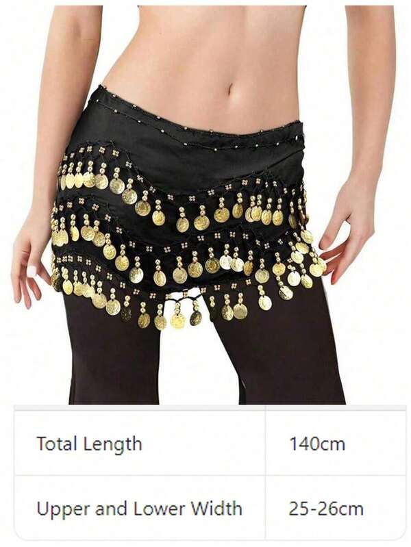 Oriental/ Belly Dance Coin Belt BellyDance Hip Scarf Gold Coin Belly Dance Costume Accessory Dance Coin Belt Perfect For Bohemian Stage Performances