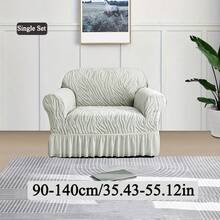 1PC High Elastic Sofa Cover Suitable For 1/2/3/4 Seat Jacquard Skirt Sofa Cover Cat Claw Proof Easy To Clean Machine Washable Sofa Protector Suitable For Bedroom Office Living Room Home Decoration All-Inclusive Sofa Cover Valentine's Day Gifts Valentine's Day Decorations - Màu Xám nhạt - Xem 14