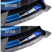 u2013 Letras de vinilo divisores de labios frontales compatibles con Mustang Shelby GT350 2015 - 2019, blanco brillante - Blanco - Ver 2