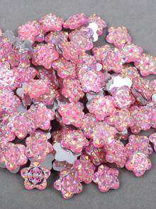 100 piezas/paquete Cristales de resina Rhinestones AB planos, gemas de resina con forma de piña de colores mixtos, cristales de resina redondos de 12mm para manualidades de ropa y joyería