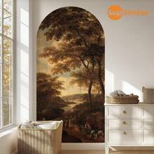 1 Roll 2pcs PVC Material 17.72X70.87inch Modern Minimalist Style Arched Wall Decals, Self-Adhesive Removable Wallpaper, Thick Wear-Resistant Wall Stickers, Suitable For Bedroom Headboard, Entryway, Living Room Backdrop, Furniture Side, For Home Decor, Space Renovation And Renewal Wall Paper Wall Decor Room Decor Wallpaper Peel And Stick