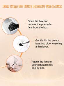 VP 1000 Fans Curl: C/D 10D/12D/14D/16D/20D 0.05mm Loose Fan Mixed Length Slim Medium Base Sharp Pointy Stem Premade Russian Volume Loose Fans Eyelashes Extensions