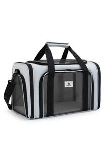 1pc New Portable Pet Carrier Bag For Dogs Cats Puppies, Airline Approved Travel Pet Carrier With Breathable Mesh Windows, Soft Sided Foldable Dog Cat Travel Bag, Large Capacity Pet Tote With Zipper, Adjustable Shoulder Strap And Handles, Lightweight Comfortable Puppy Carrier For Small Medium Pets