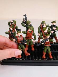 Figuras de bloques de construcción militares - Set de 12 modelos en miniatura, perfectos para la construcción de escenas, juguetes en bolsas ciegas al azar