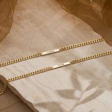 Custom Name Bar Bracelet, Engraved Name Bracelet, Minimalist Name Jewelry, Personalized Gift, Everyday Bracelet, Birthday Gift For Her - Multicolor 2 - View 6