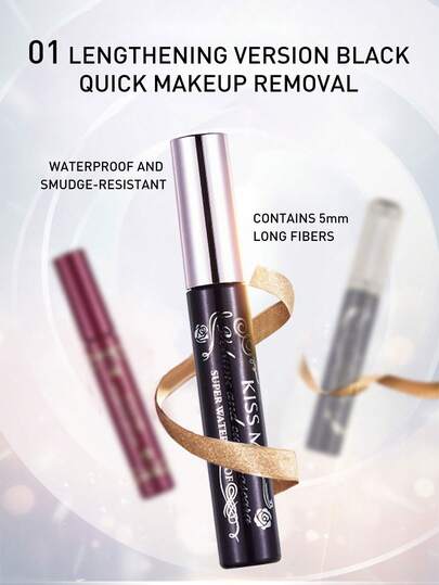 KISSME Heroine Make Waterproof Mascara Slender&Curl 01 Onyx Black, 6g