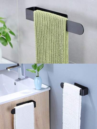 1 pieza Toallero autoadhesivo, Barra de toallas de baño montada en la pared, Soporte de toallas de baño, Accesorios de baño, Toallero autoadhesivo, Toallero de baño montado en la pared, Almacenamiento de baño, Gancho para toallas, Toallero, Estantería de baño, Muebles de baño, Accesorios de baño, Herramientas de baño