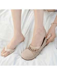 2pairs Women's Five-Toe Forefoot Pads For High Heels, Comfortable Half Insoles For Foot Care, Non-Slip Toe Socks Inserts,Autumn And Winter Heels Have Half Socks, Daily Shoe Accessories, Insole